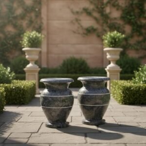 Silky Grey Stone Vase XPV0003