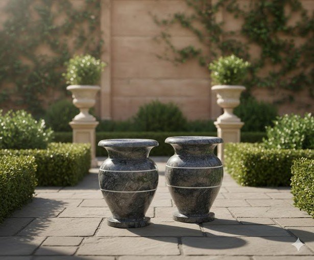 Silky Grey Stone Vase XPV0003