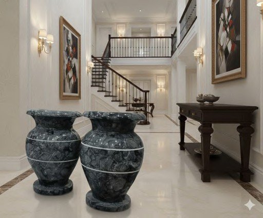 Silky Grey Stone Vase XPV0003 - Image 2